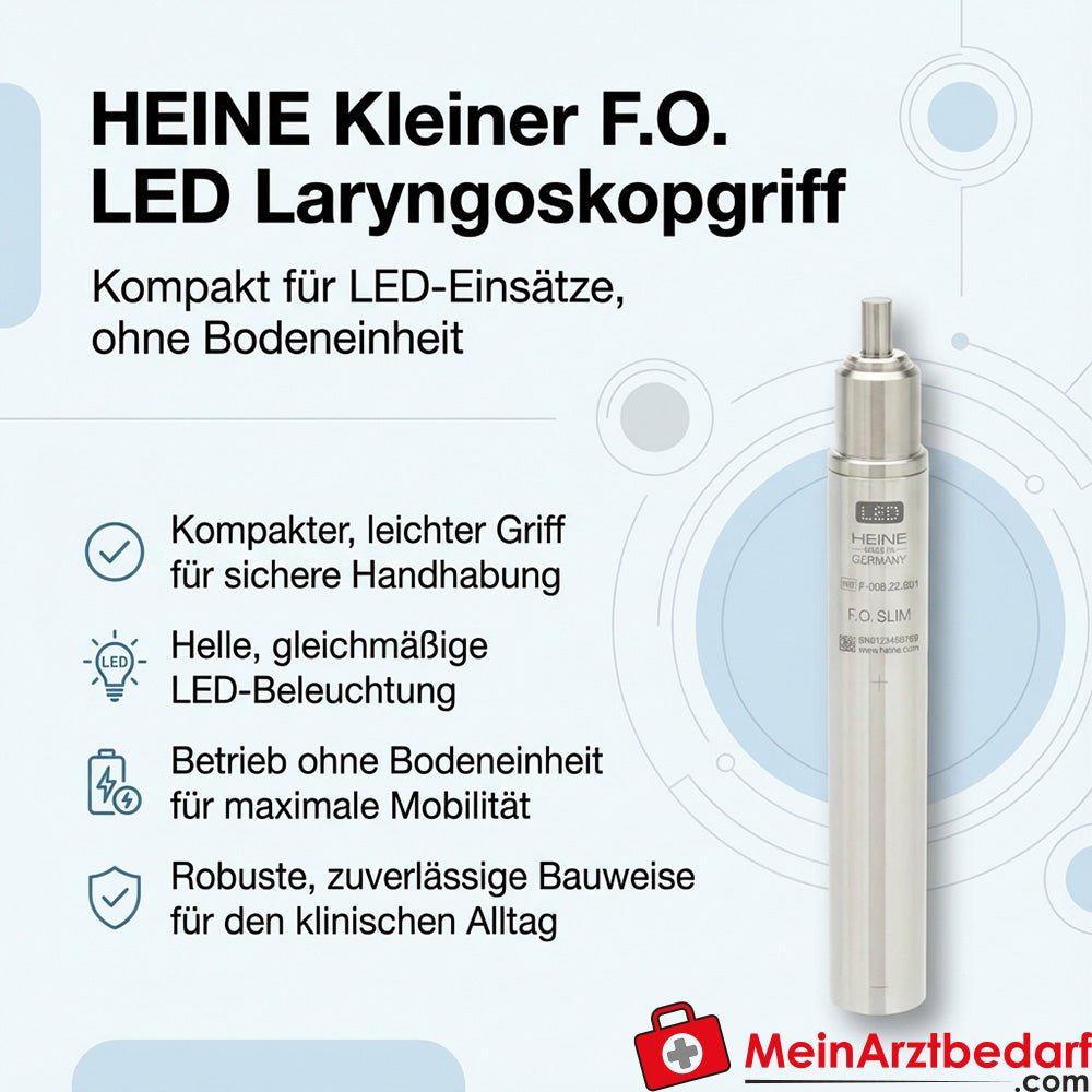 Heine kleine F.O. LED laryngoscoopbeugel voor LED inzetstukken zonder basiseenheid