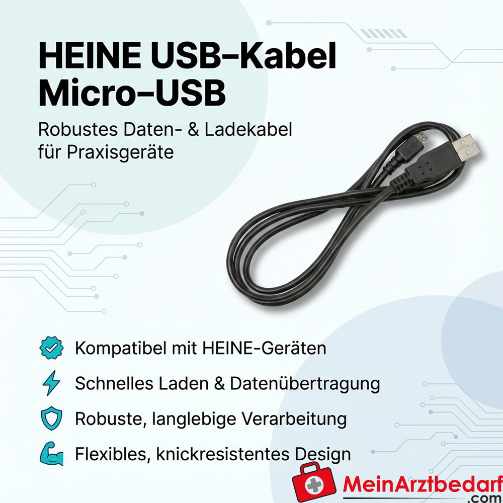 HEINE USB cable Micro-USB for Heine devices, robust data & charging cable