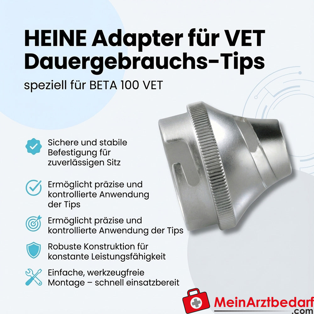 Heine adapter for VET continuous use tips compatible with BETA 100 VET
