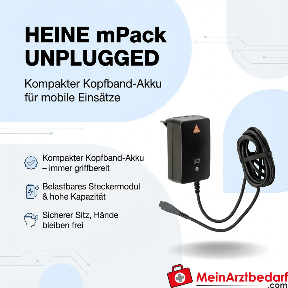 Opaska Heine mPack UNPLUGGED z modułem ładowania akumulatora, przenośny akumulator.