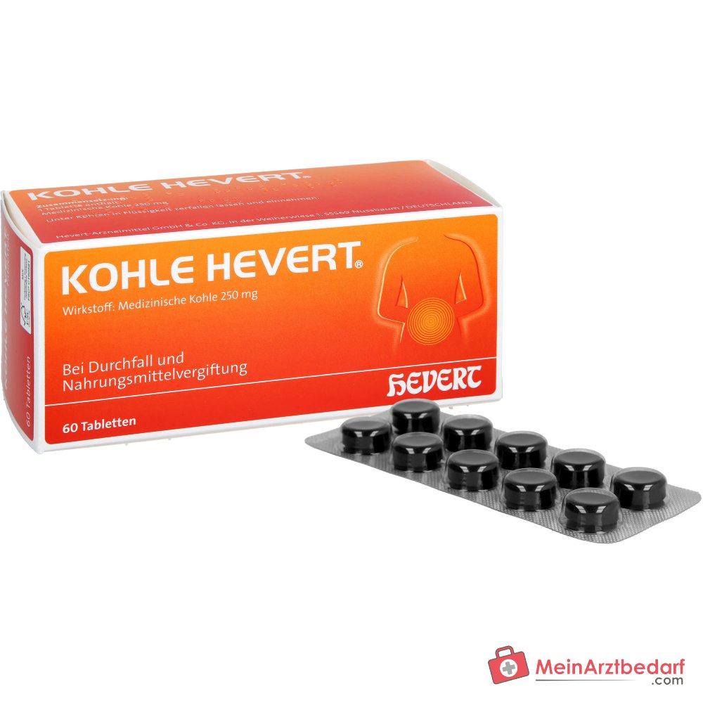 Hevert Kohle Tabletas, 60 ud.