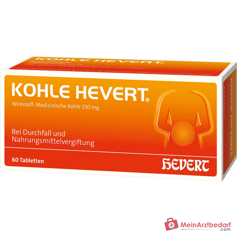 Hevert Kohle Tabletas, 60 ud.