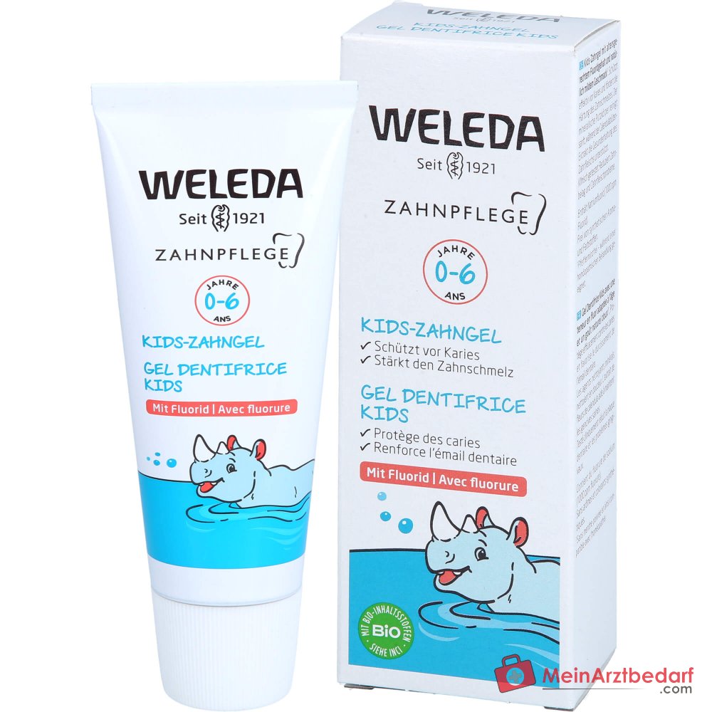 Weleda Kids-Zahngel mit Fluorid Natriumfluorid Zahngel, 50 ml