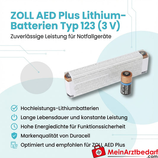 Baterías de litio ZOLL AED Plus tipo 123 3V 10 unidades