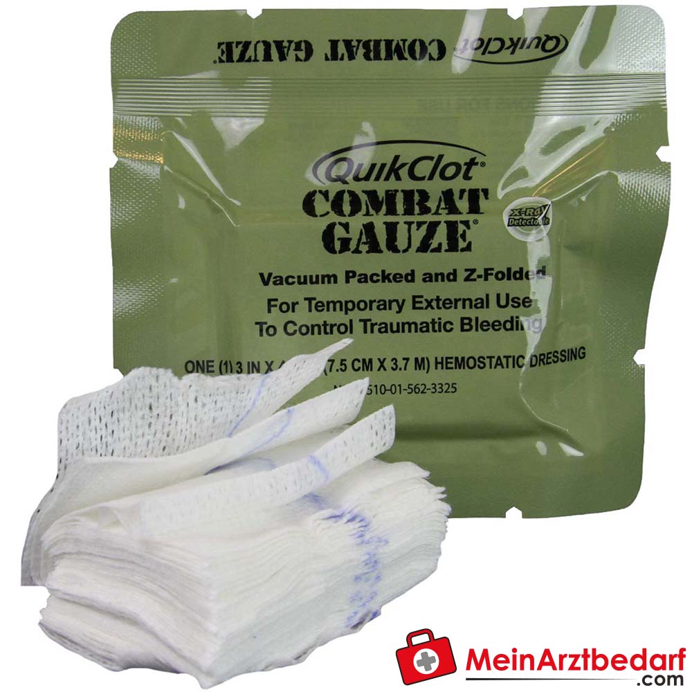 QuikClot Combat Gauze Z-Fold Vakuum-Pack, 7,5 cm x 3,7 m.