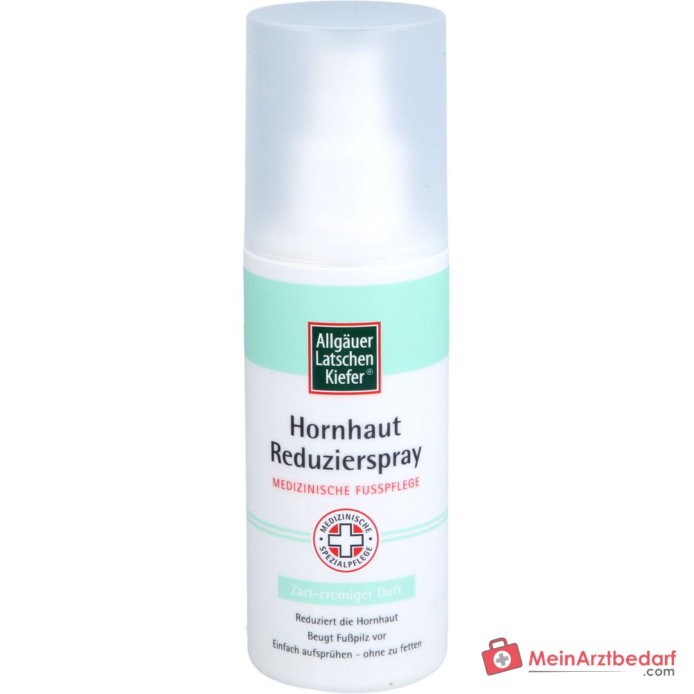 Allgäuer Latschenkiefer Hornhaut Reduzierspray Fruchtsäurekomplex / Panthenol / Glycerin / Latschenkiefernöl / Weidenrindenextrakt Spray, 150 ml.