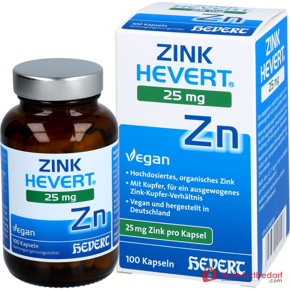 Hevert Zink 25 mg capsules, 100 st.
