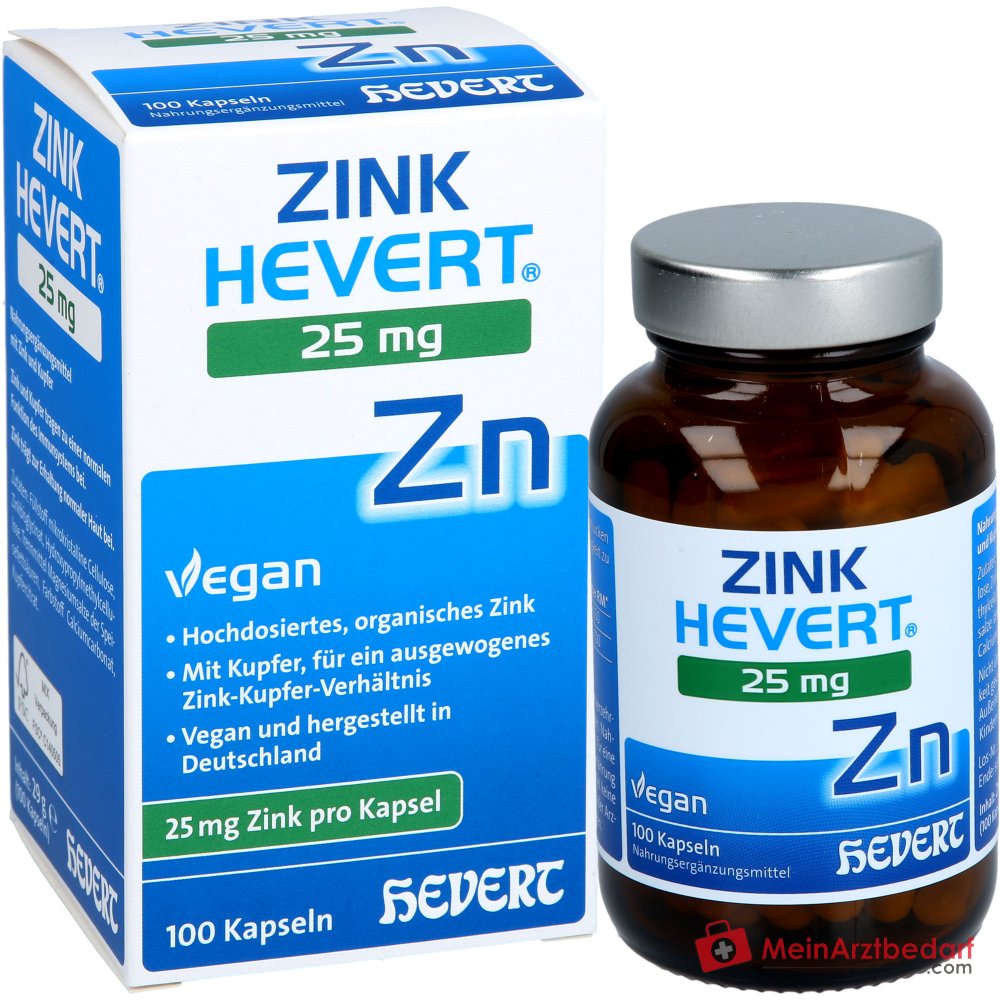 Hevert Zink 25 mg capsules, 100 st.