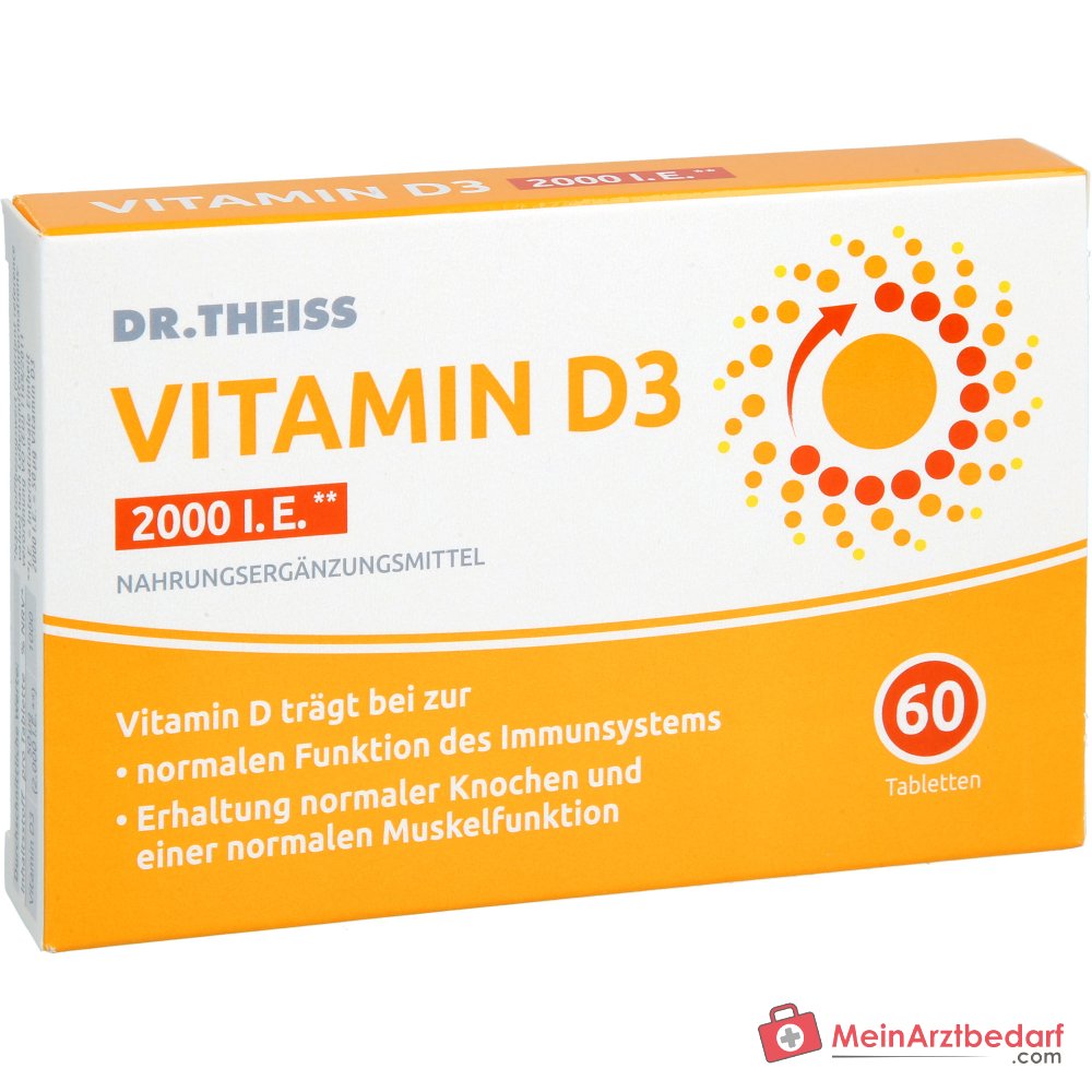Dr. Theiss Vitamin D3 Cholecalciferol Tabletten 2000 I.E., 60 St..