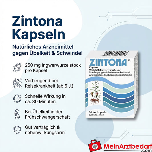 Zintona capsule 20 pz 250 mg rizoma di zenzero - mal di viaggio, nausea e vertigini (da 6 anni)