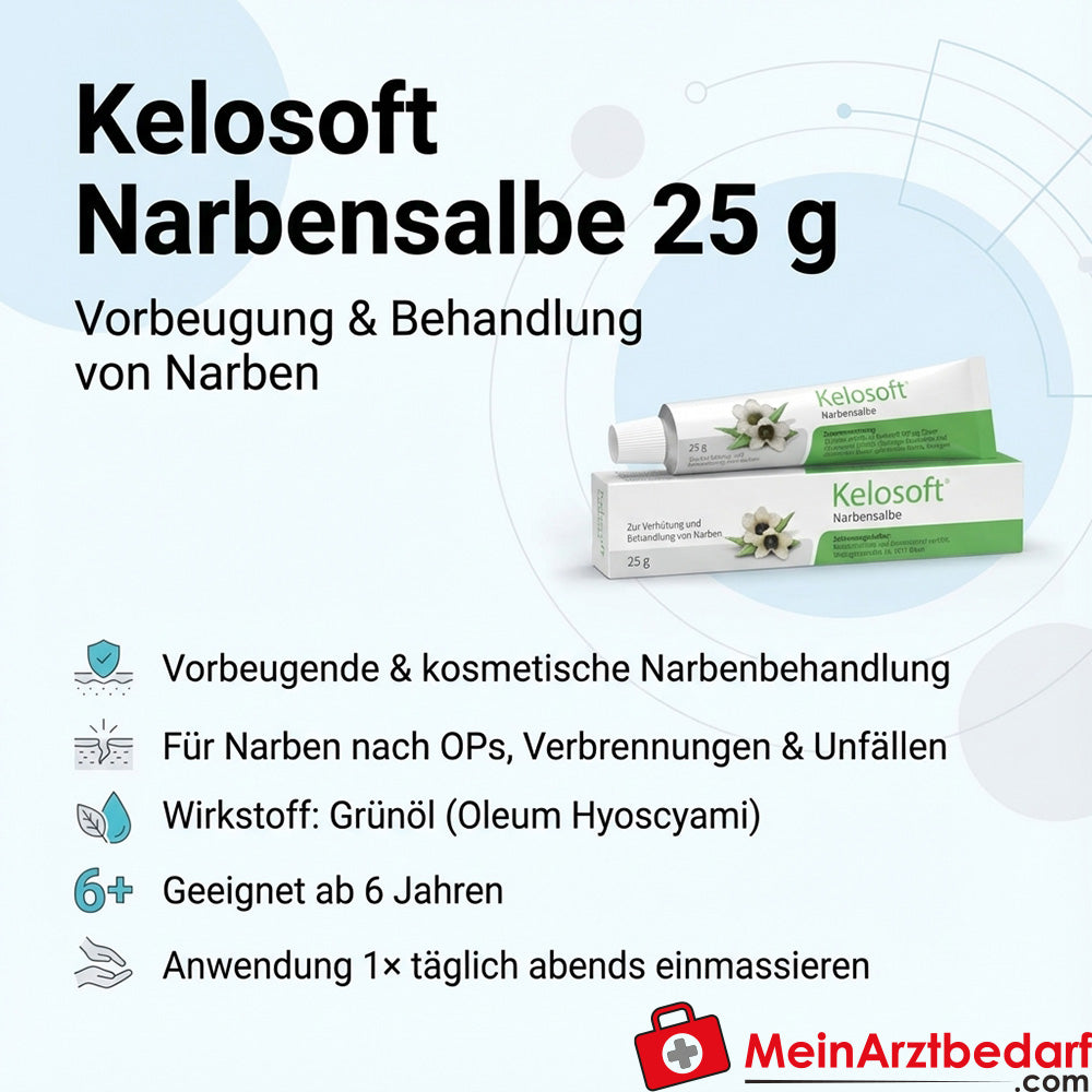 CHE06 Kelosoft Narbensalbe 25 g mit Grünöl zur Narbenbehandlung