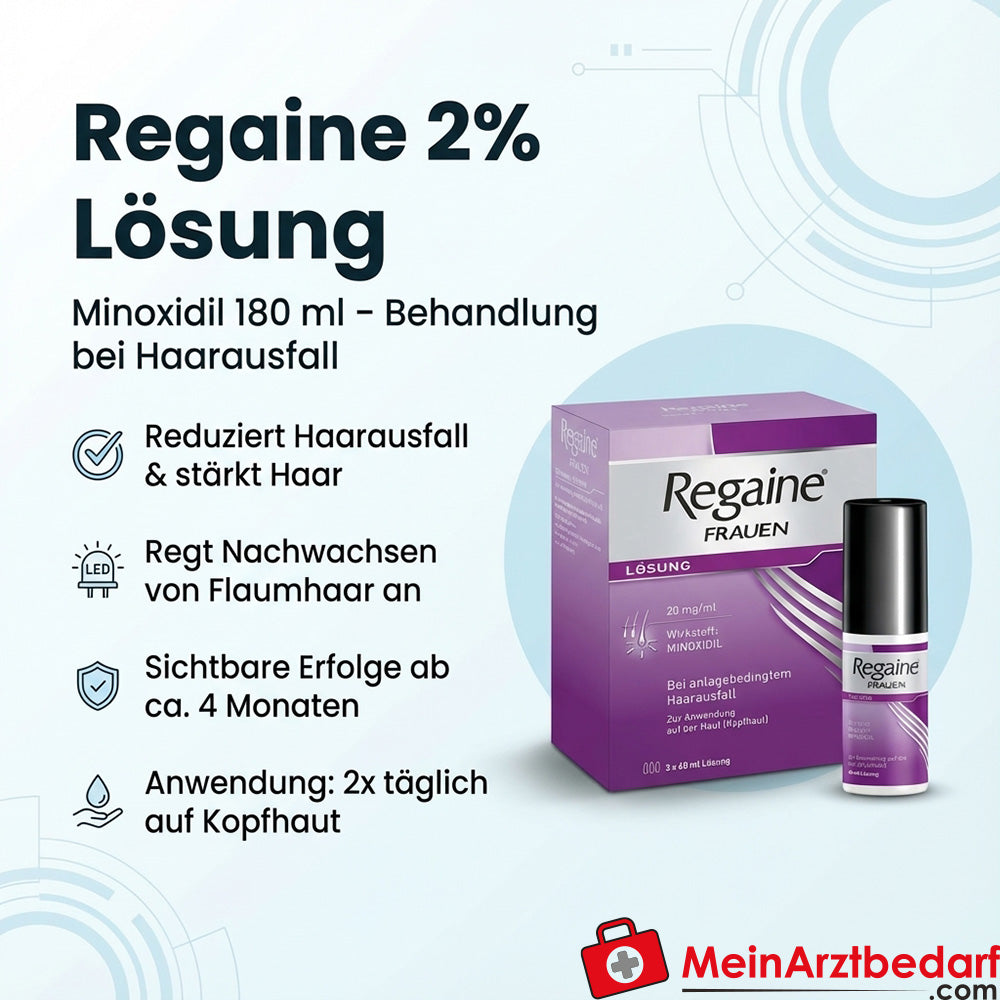 Regaine 2% roztwór (minoksydyl) 180 ml - Leczenie wypadania włosów