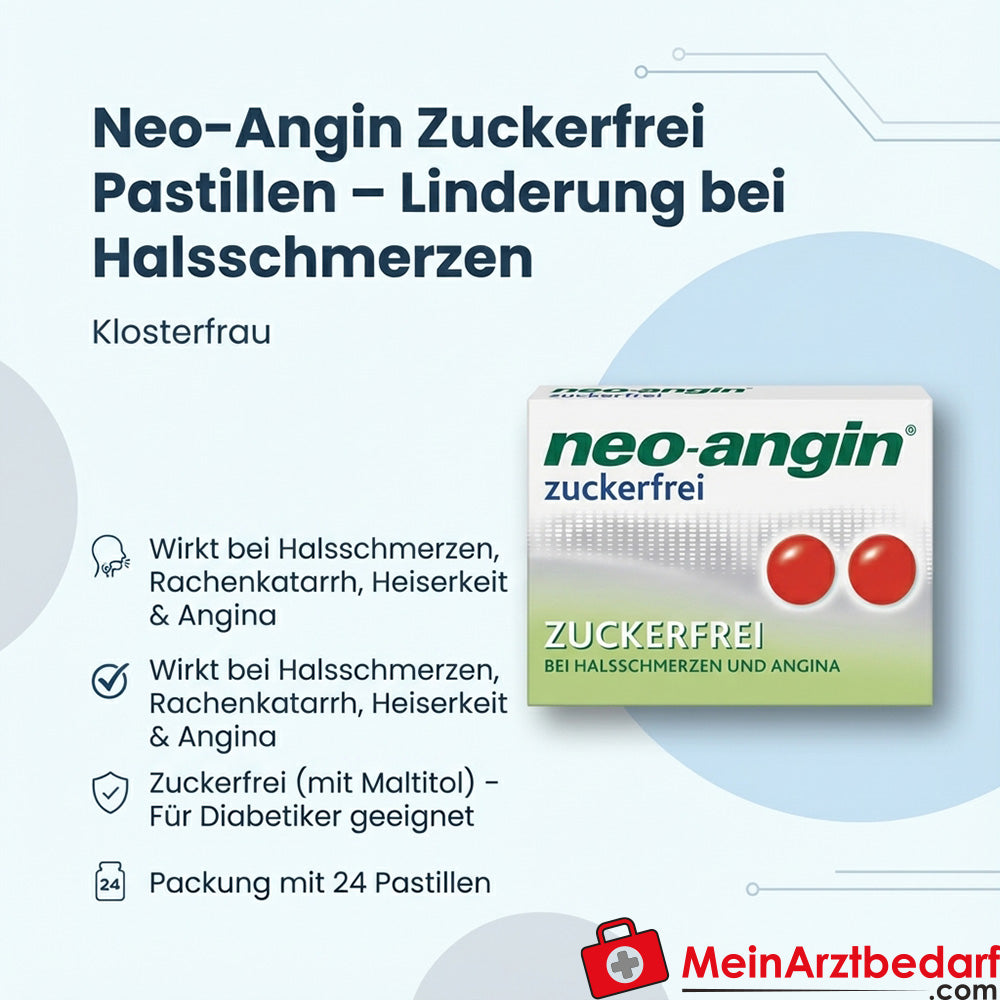 Klosterfrau Neo-Angin pastilles sans sucre 24 pièces contre les maux de gorge