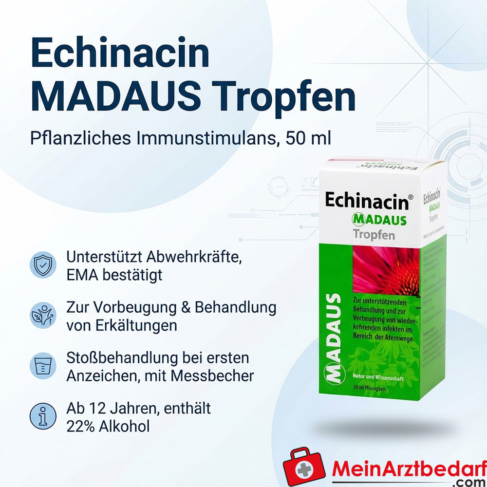Madaus Echinacin gotas 50 ml - estimulante inmunológico a base de plantas para los resfriados