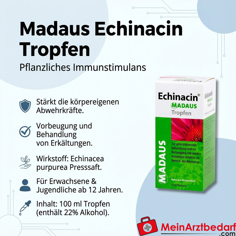 Madaus Echinacin Tropfen 100 ml, pflanzliches Immunstimulans, ab 12 Jahren