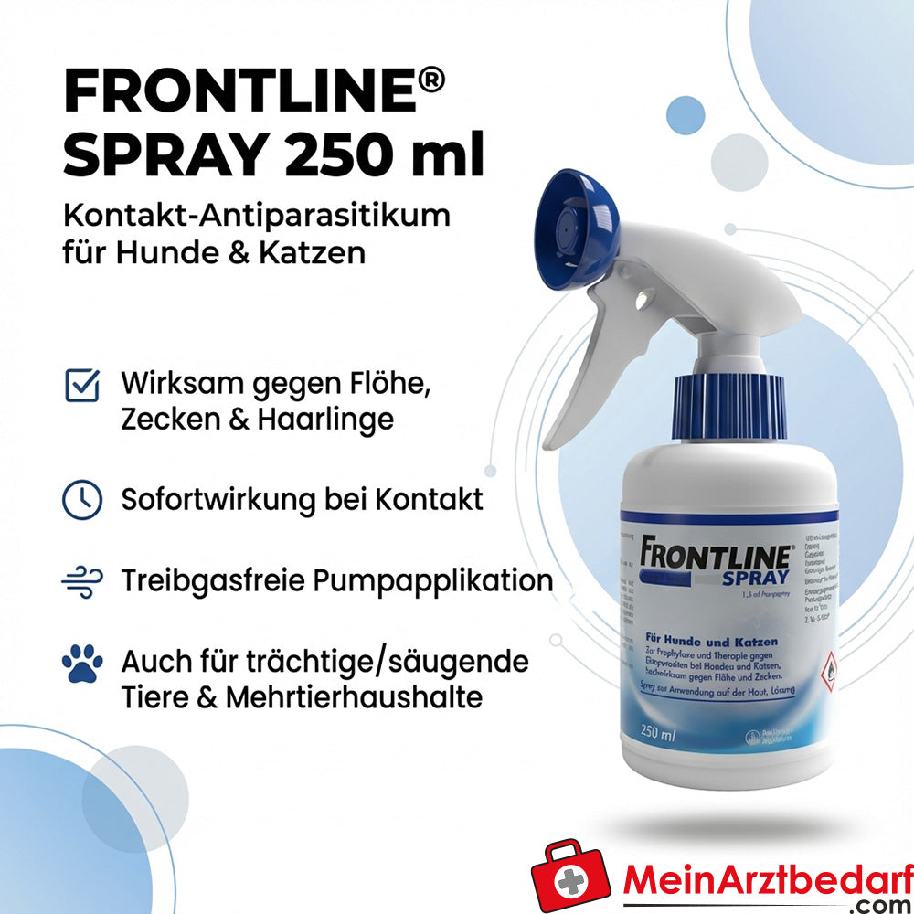 Frontline Spray 250 ml Fipronil contro pulci, zecche e pidocchi per cani e gatti