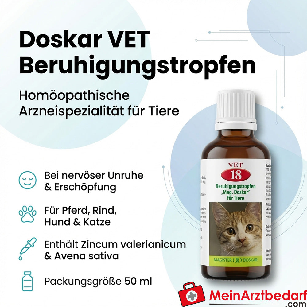 Doskar VET gocce calmanti 50 ml per cane cavallo bovino gatto