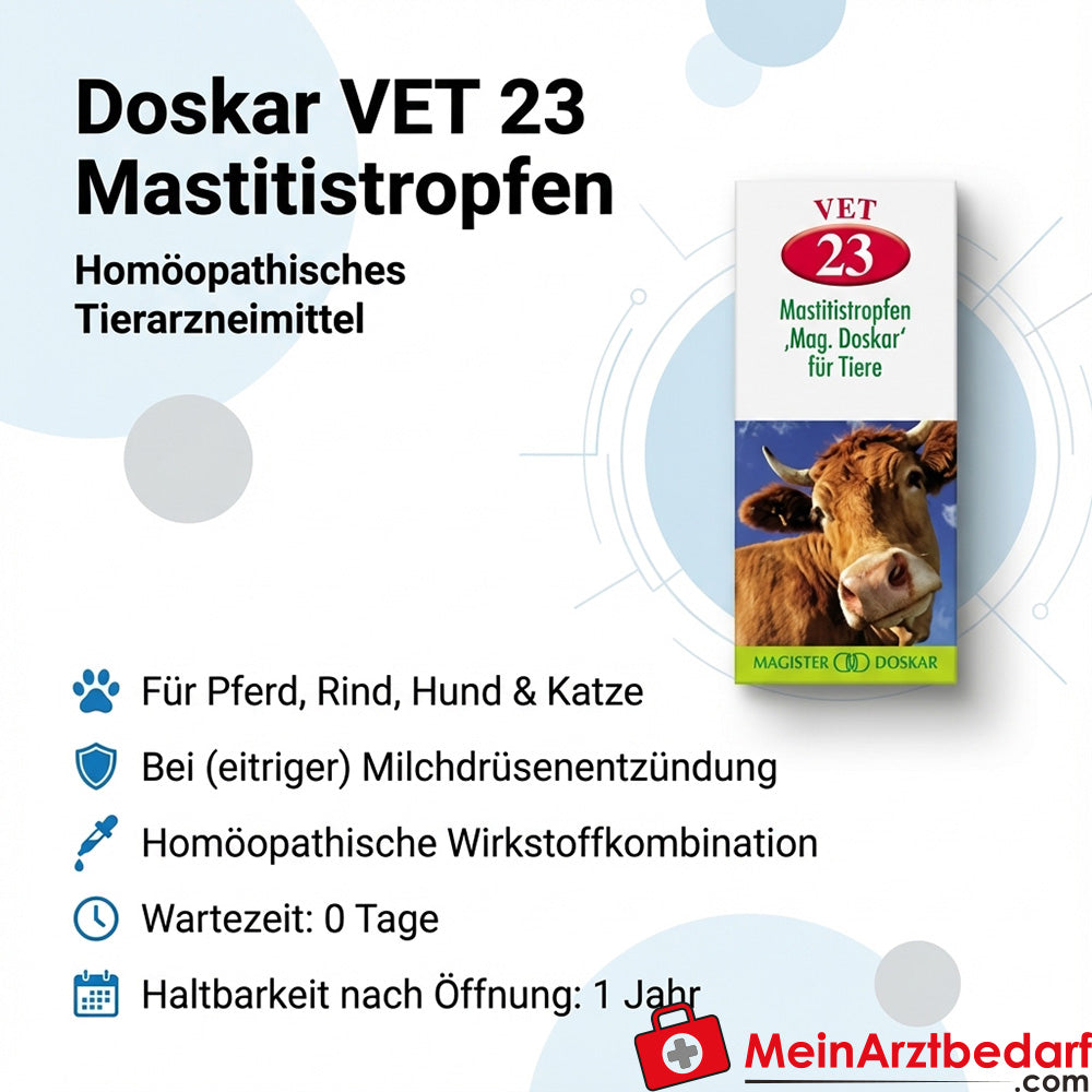 Doskar VET 23 Gouttes de mastite 50 ml - Médicament homéopathique vétérinaire