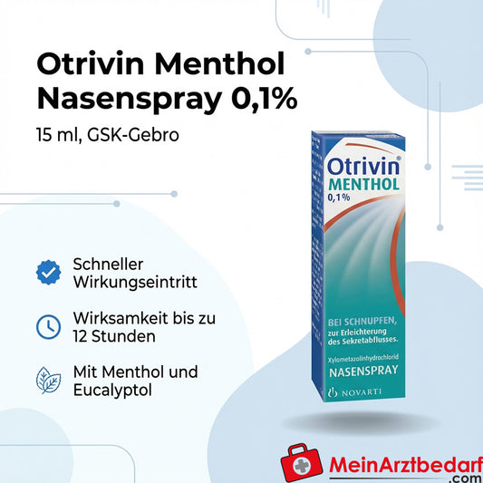 Otrivin Menthol Neusspray 0,1% (xylometazolinehydrochloride) 15 ml, tot 12 uur.