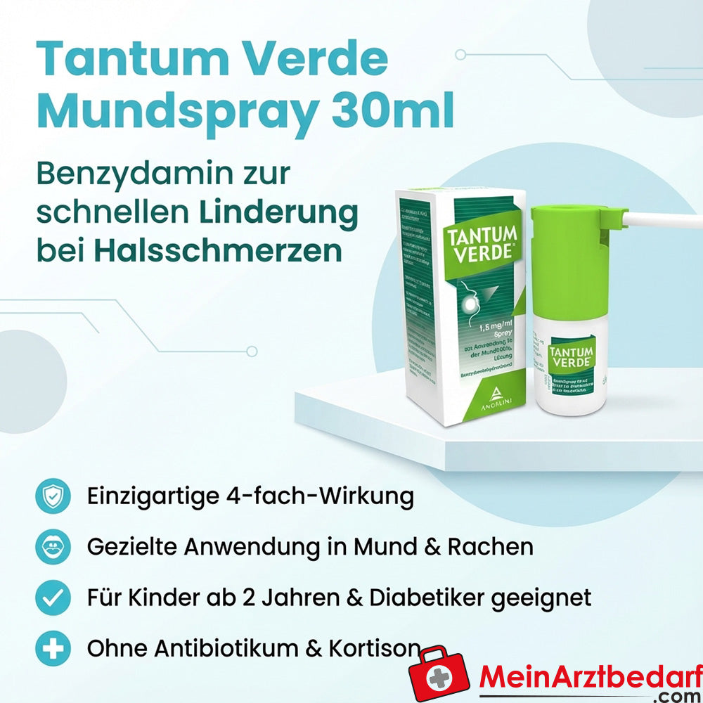Tantum spray bucal 30 ml bencidamina contra el dolor de garganta, a partir de 2 años