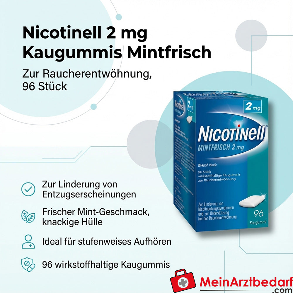 Nicotinell 2 mg Kaugummis Mintfrisch zur Raucherentwöhnung 96 Stück