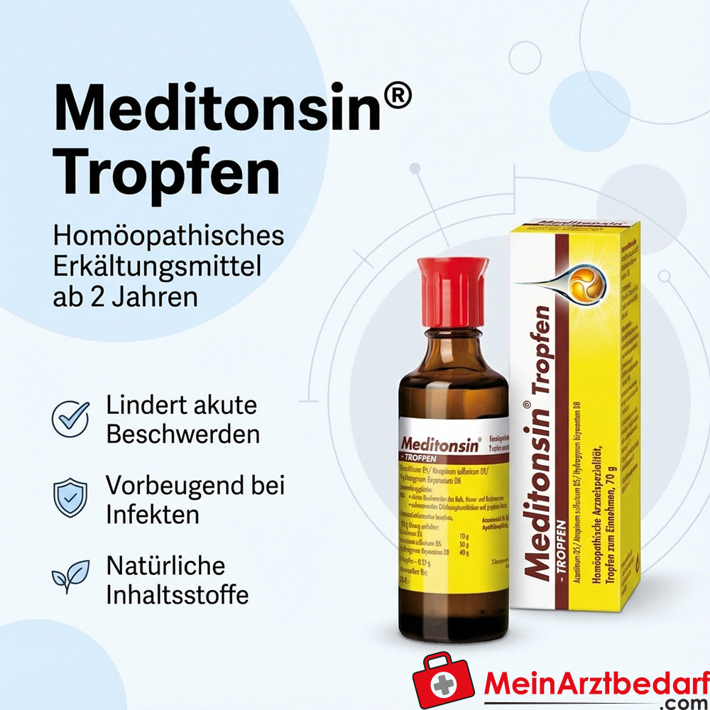 Meditonsin Tropfen 35 g, homöopathisches Erkältungsmittel ab 2 Jahren