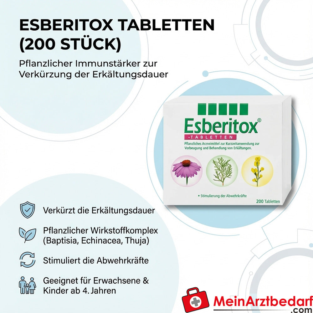 Kwizda-OTC Esberitox comprimidos 100 uds refuerzo inmunológico a base de plantas, acorta la duración de los resfriados, a partir de 4 años de edad