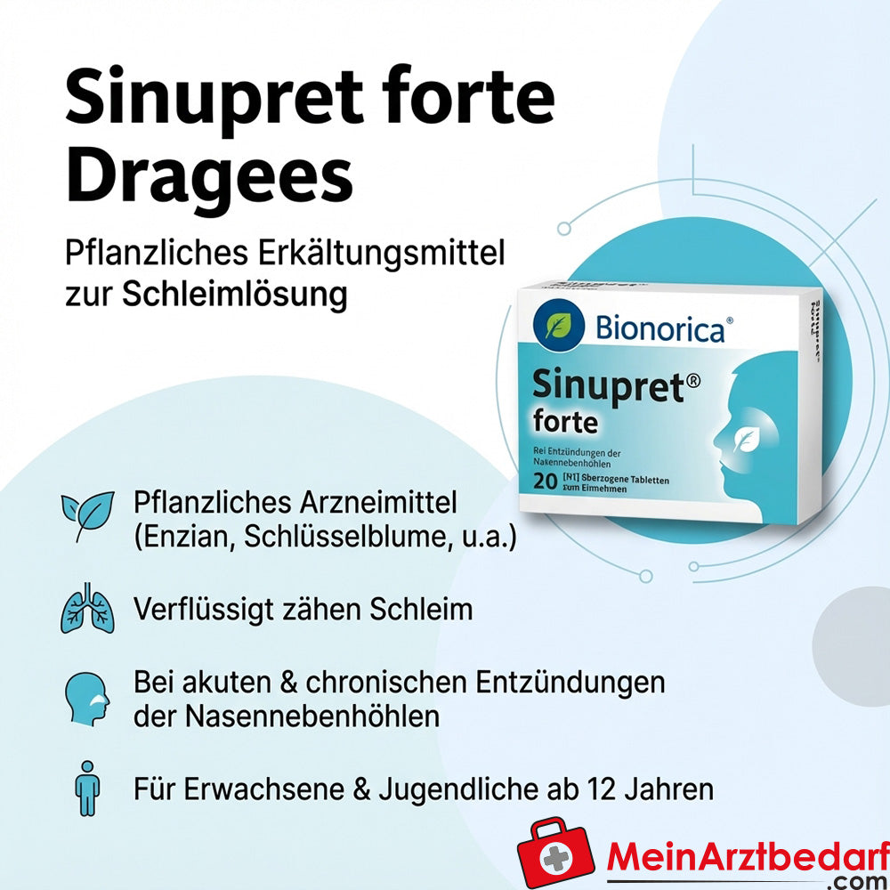 Sinupret forte Dragees - rimedio erboristico per il raffreddore, 20 pezzi.