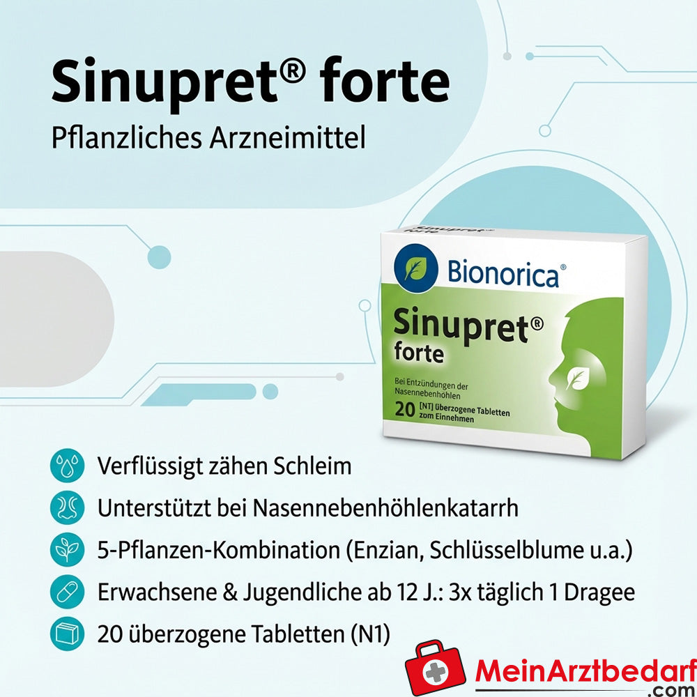 Sinupret Forte Dragees 50 St plantaardig slijmoplossend middel voor sinusitis