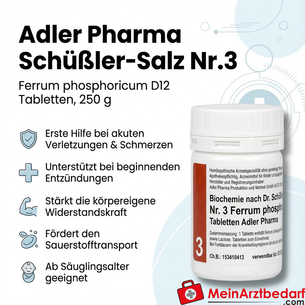 Adler Pharma Schüßler-Salz Nr.3 Ferrum phosphoricum D12 Tabletten 250 g