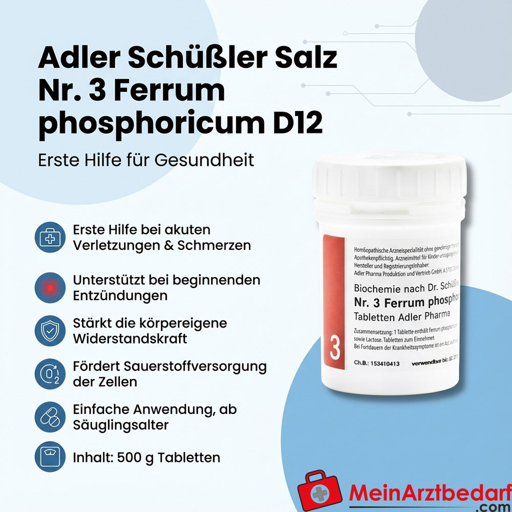 Adler Schuessler Sal nº 3 Ferrum phosphoricum D12 Comprimidos 500 g
