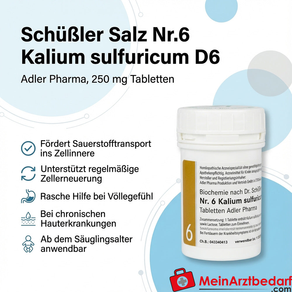 Adler Pharma Sal de Schuessler nº 6 Potasio sulfúrico D6 Comprimidos 250 mg