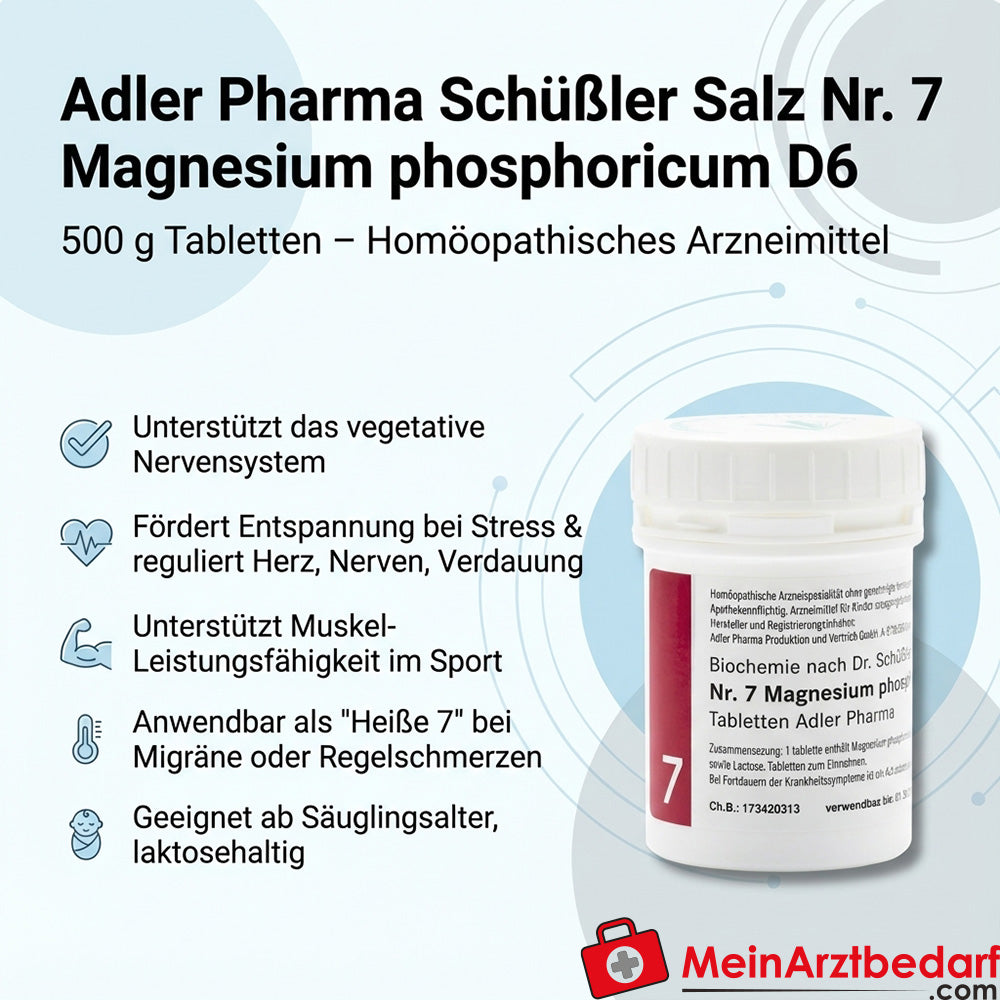 Adler Pharma Schüßler Salz Nr. 7 Magnesium phosphoricum D6 Tabletten 500 g