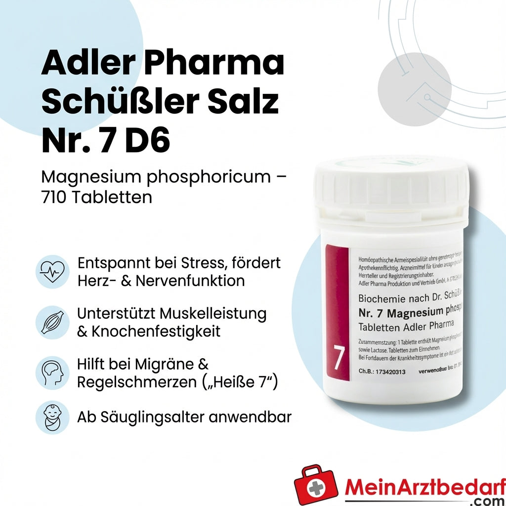 Adler Pharma Schuessler Sól nr 7 D6 Tabletki Magnesium phosphoricum 710 sztuk