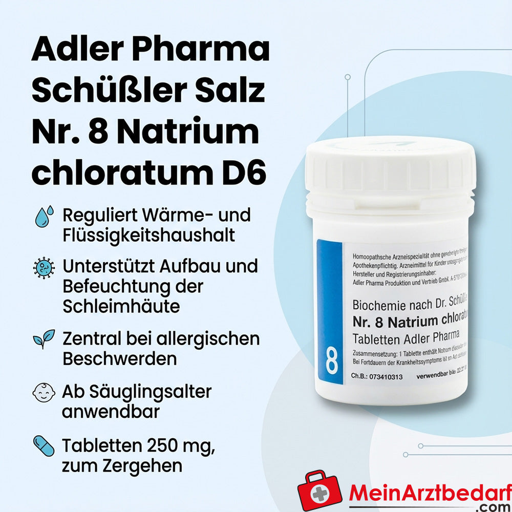 Adler Pharma Schüßler Salz Nr. 8 Natrium chloratum D6 Tabletten 250 mg