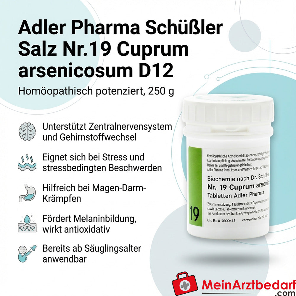 Adler Pharma Schüßler Salz Nr.19 Cuprum arsenicosum D12 Tabletten 250 g