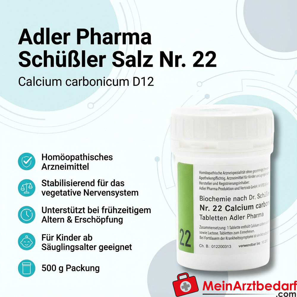 Adler Pharma Schuessler Zout Nr. 22 Calcium carbonicum D12 Tabletten 500 g