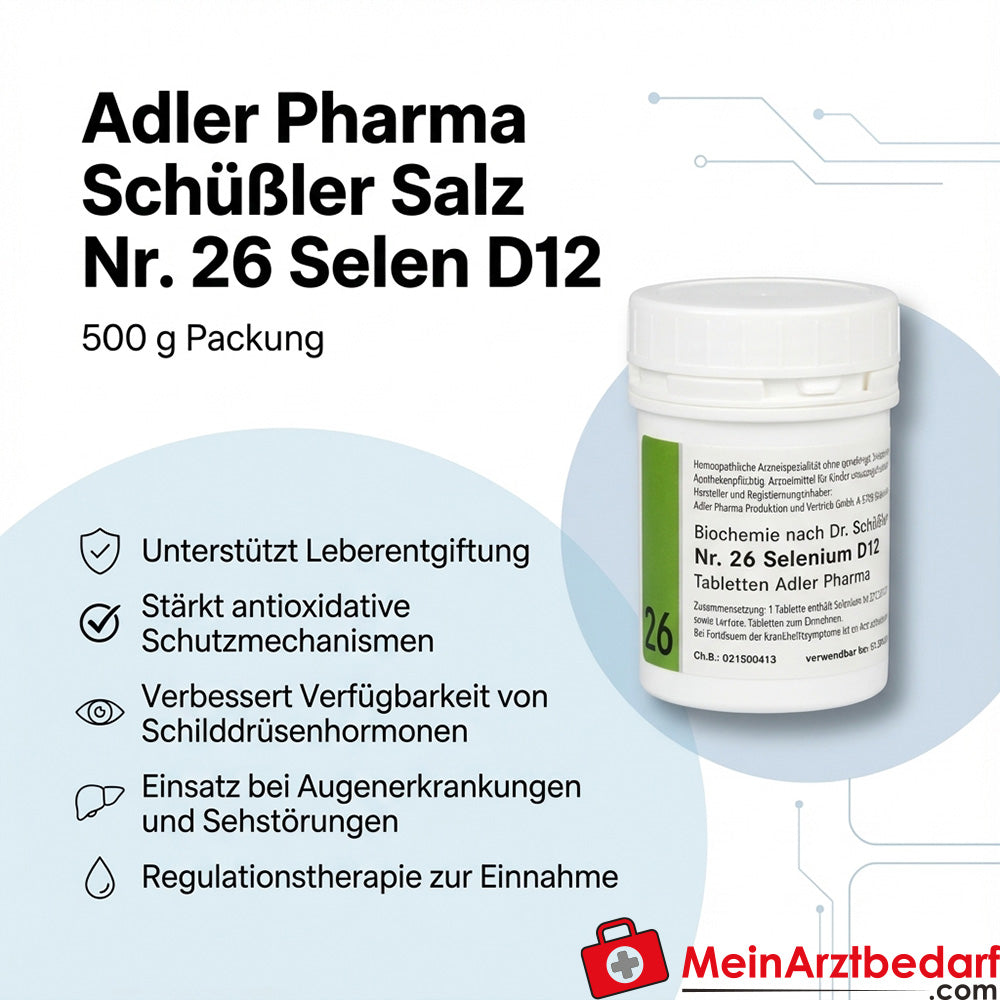 Adler Pharma Schüßler Salz Nr. 26 Selen D12 Tabletten 500 g