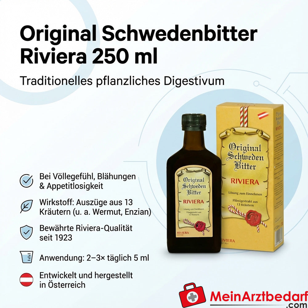 Riviera Schwedenbitter 250 ml - Médicament contre les ballonnements