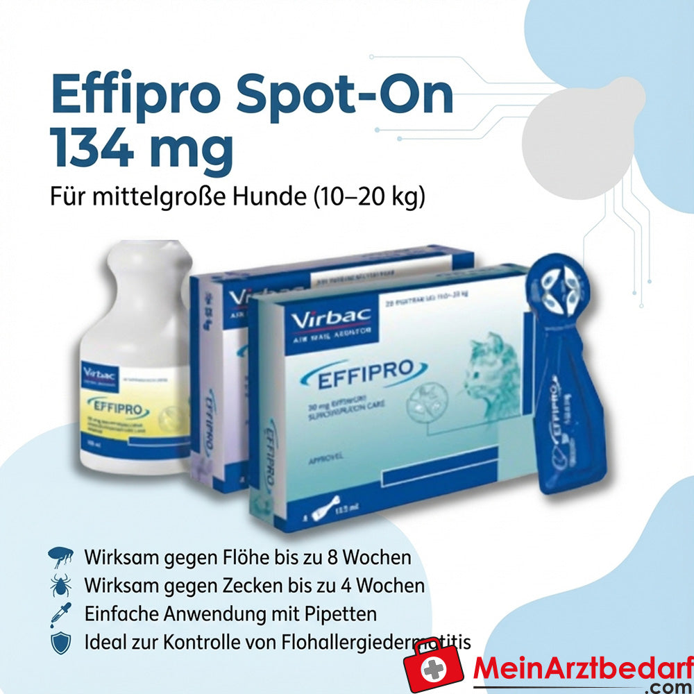 Effipro Spot-On (Fipronil) 134 mg solución para perros medianos de 10-20 kg