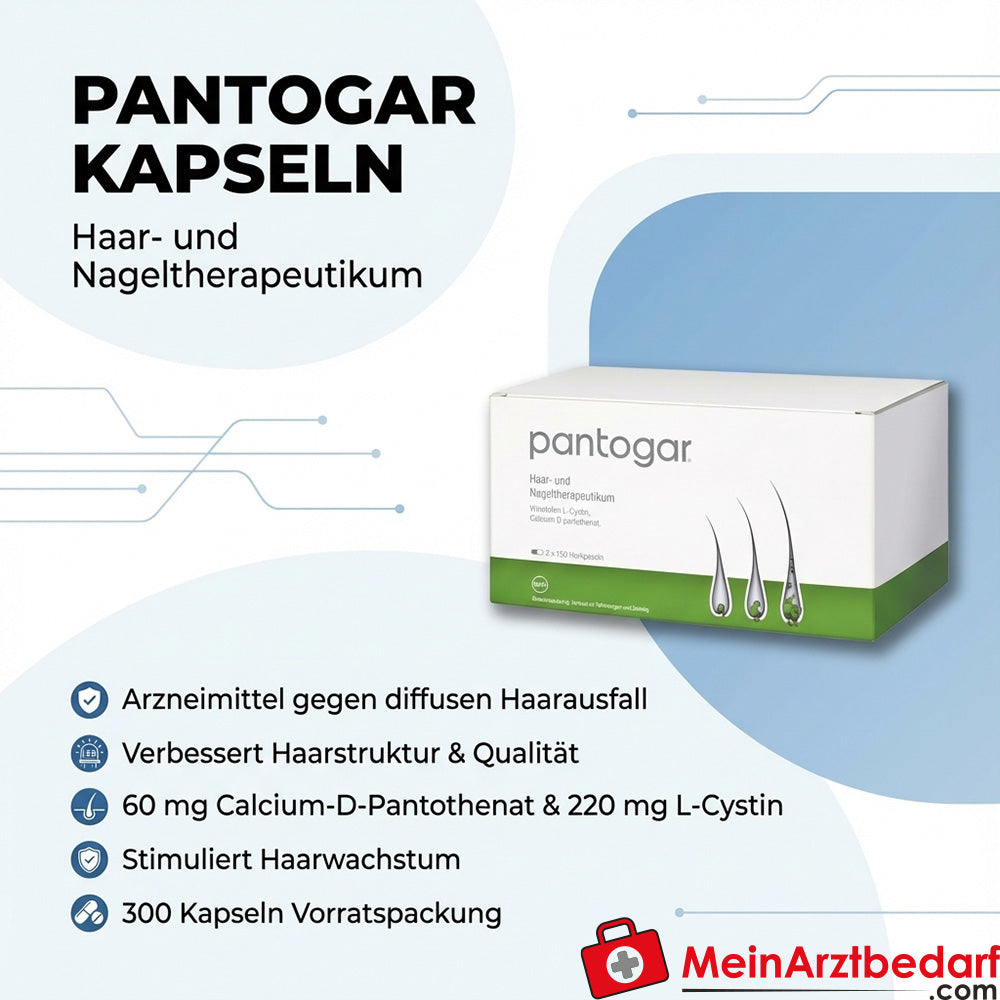 Pantogar capsules 300 capsules - geneesmiddel voor diffuse haaruitval