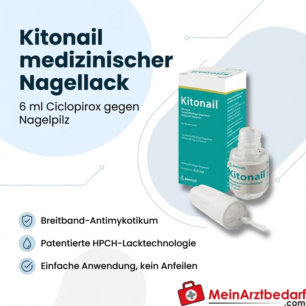 Kitonail medyczny lakier do paznokci Ciclopirox 6 ml przeciw grzybicy paznokci