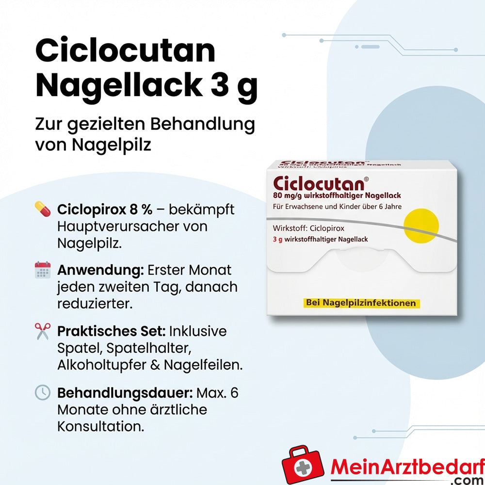 DER03 Ciclocutan Nagellack 3 g – gegen Nagelpilz, Wirkstoff Ciclopirox 8%