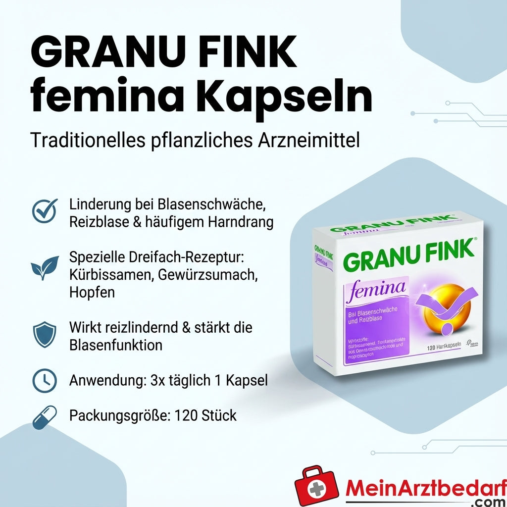 OME01 Granufink femina Kapseln 60 St. pflanzliches Arzneimittel bei Reizblase und Harndrang