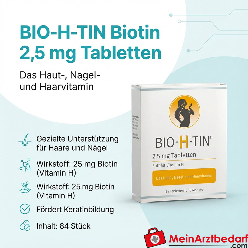 BIO-H-TIN Biotyna 2,5 mg tabletki 84 szt. na paznokcie i włosy