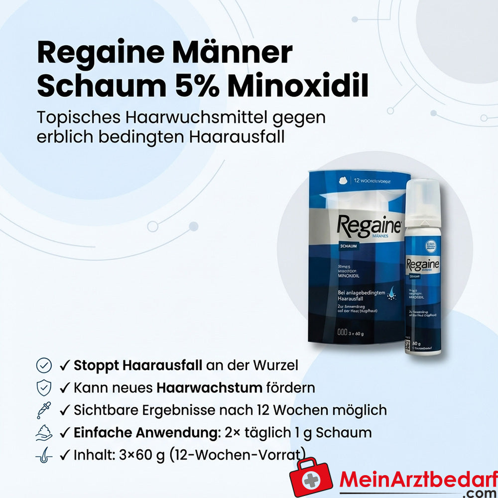 Regaine Men's Foam 5% Minoxidil 3×60 g (180 g) miejscowo odbudowujący włosy