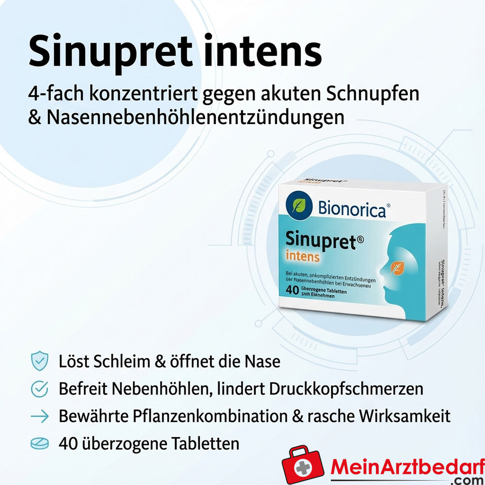 Sinupret Intens comprimés 40 pcs. 4 fois plus concentrés contre le rhume
