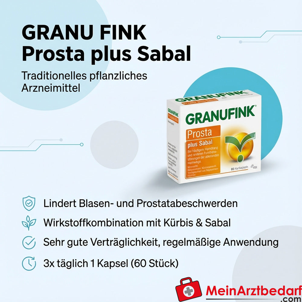 Granufink Prosta plus Sabal 60 capsules bij prostaat- en blaasproblemen