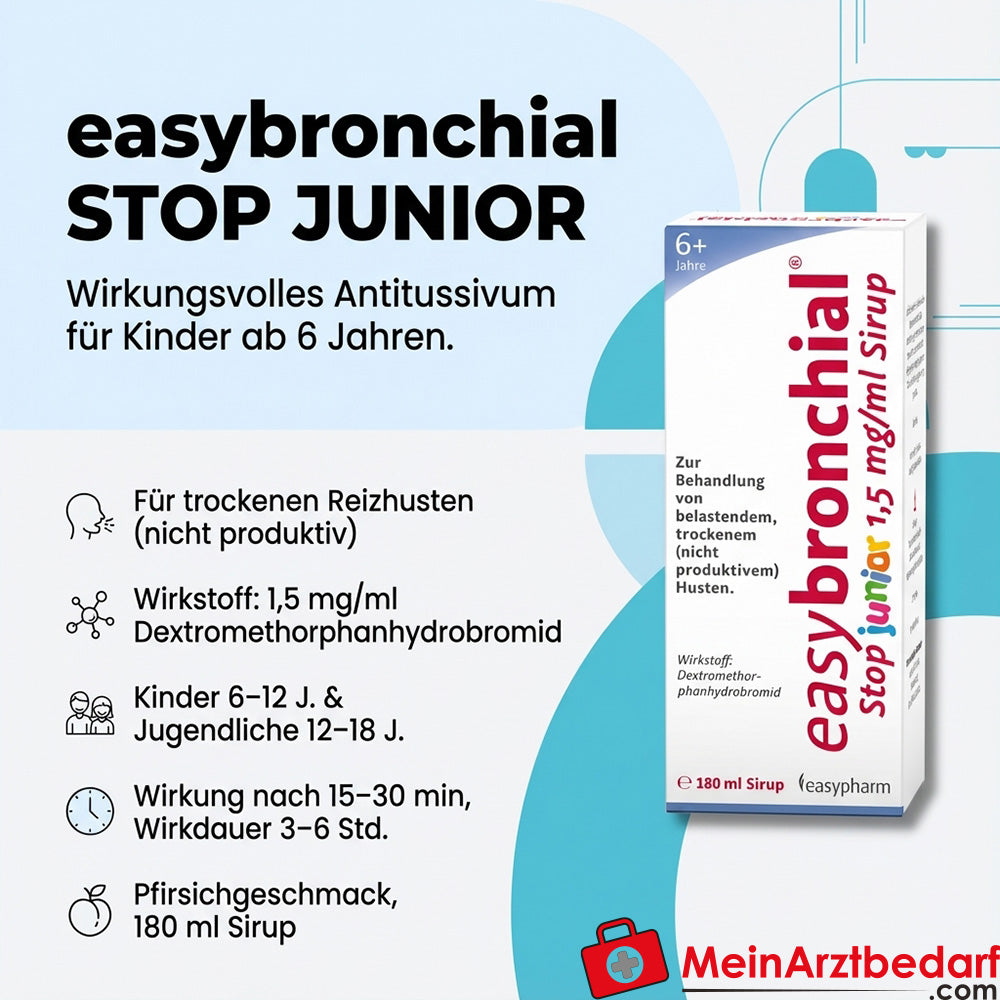 easypharm easybronchial STOP JUNIOR jarabe para la tos 15 mg/ml 180 ml