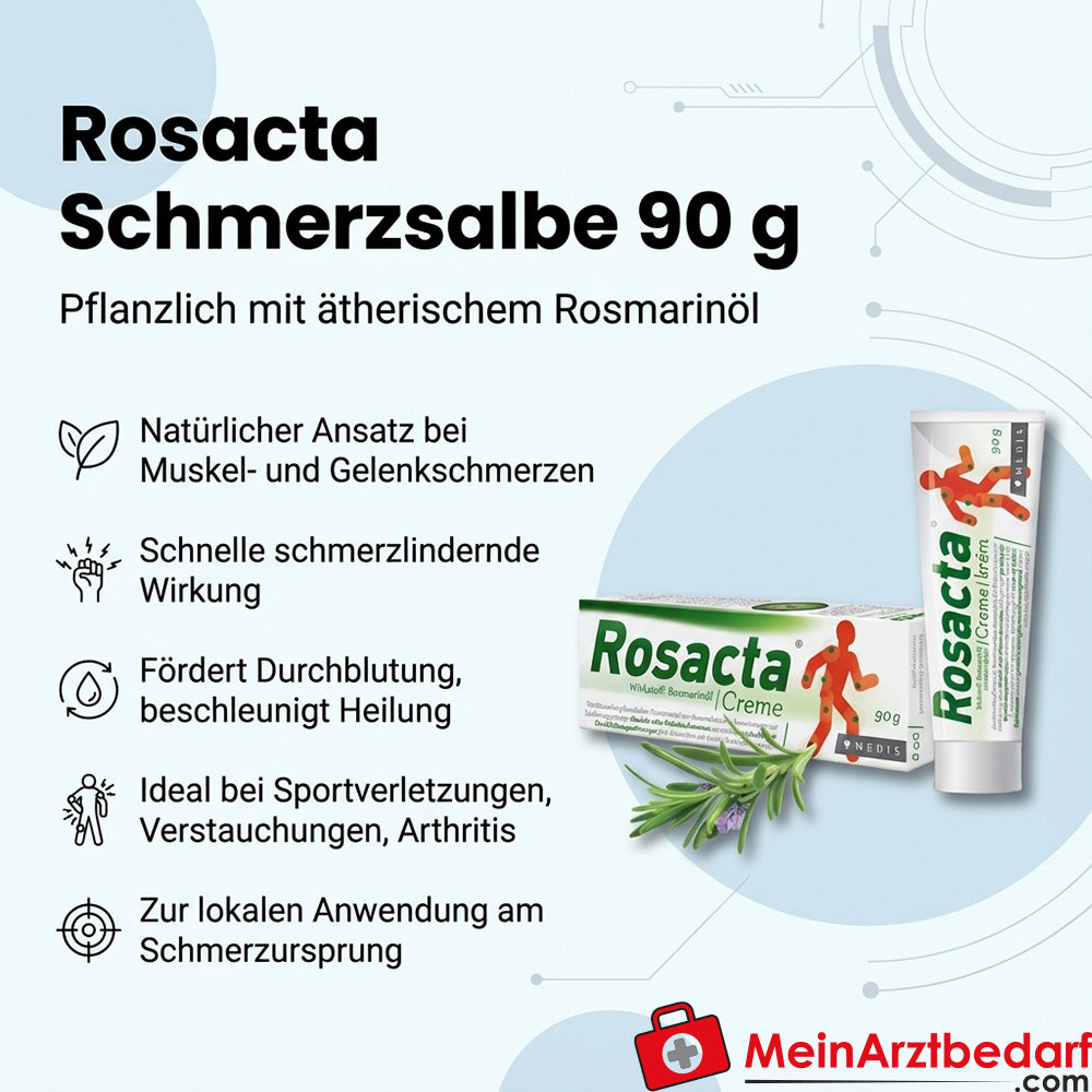 Medis Rosacta Schmerzsalbe 90 g pflanzlich mit Rosmarinöl gegen Muskel- und Gelenkschmerzen